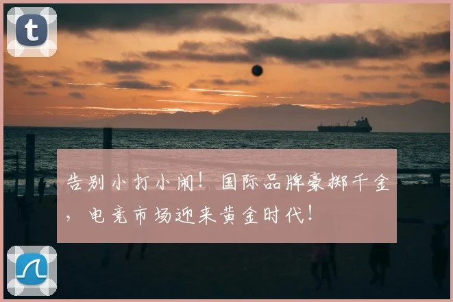 告别小打小闹！国际品牌豪掷千金，电竞市场迎来黄金时代！
